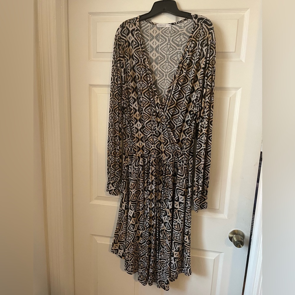 Neutral colors print dress from Rebdolls, size 5x